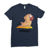 yoga pug exhale Ladies Fitted T-Shirt