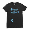 Muggle On Board Blue Ladies Fitted T-Shirt