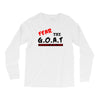 the goat white t shirt greatest of all time basketball baseball footba Long Sleeve Shirts