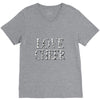 love cheer gold mixed media V-Neck Tee
