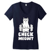 gym cat workout Women's V-Neck T-Shirt