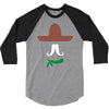 ladies sombrero  funny retro mexico mustache designer 3/4 Sleeve Shirt