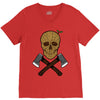 skull wood V-Neck Tee