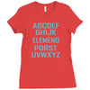 abc elemeno funny geek nerd book school teacher read spelling tee shir Ladies Fitted T-Shirt