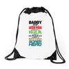 daddy you are my favorite superhero Drawstring Bags