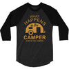 what happens in camper stays in camper vintage style camp funny 3/4 Sleeve Shirt