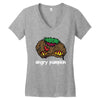 angry pumkin Women's V-Neck T-Shirt