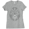 lion face lines Ladies Fitted T-Shirt