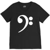 bass cleff funny V-Neck Tee