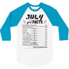 July Girl Facts Cancer 3/4 Sleeve Shirt