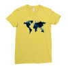 World Map Design Ladies Fitted T-Shirt