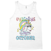 unicorns are born in october cute unicorn Tank Top