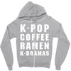 k pop coffee ramen k dramas Zipper Hoodie
