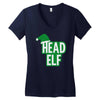christmas head elf Women's V-Neck T-Shirt