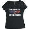 stand for the flag kneel for the cross Women's Triblend Scoop T-shirt