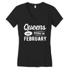 Queens are Born in February Women's V-Neck T-Shirt