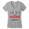 legends are born august Women's V-Neck T-Shirt