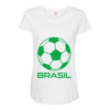 brasil sport soccer ball fun Maternity Scoop Neck T-shirt