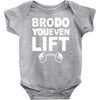 bro do you even lift baseball raglan Baby Onesie