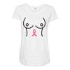 breast with pink ribbon Maternity Scoop Neck T-shirt