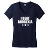 i beat anorexia Women's V-Neck T-Shirt