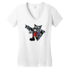 rocket vintage cartoon style Women's V-Neck T-Shirt