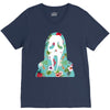 scream floral V-Neck Tee