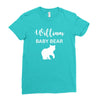 Daddy Bear - Baby Bear Custom Name Ladies Fitted T-Shirt