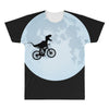 Biker Dinosaur - Dinosaur Riding A Bike To The Moon All Over Men's T-shirt