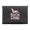 dachshund floral Accessory Pouches