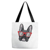frenchie hipster Tote Bags
