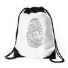 darwin's fingerprint Drawstring Bags