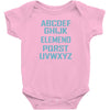 abc elemeno funny geek nerd book school teacher read spelling tee shir Baby Onesie