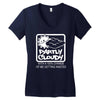 partly cloudy 100% getting wasted gift drugs drinking pissed bong fuun Women's V-Neck T-Shirt