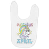 unicorns are born in april cute unicorn Baby Bibs