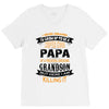 Super Cool Papa Of A Freaking Awesome Grandson V-Neck Tee