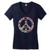 adesivo peace no worries &amp; shocker Women's V-Neck T-Shirt