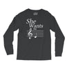 she wants the d black Long Sleeve Shirts
