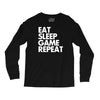eat sleep game repeat Long Sleeve Shirts
