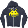 uomo 4 space invaders anni80 vintage videogames Zipper Hoodie