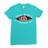 September Peeking Out Baby Girl Ladies Fitted T-Shirt