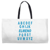 alphabet abc elemno Weekender Totes