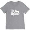 the dogfather pembroke welsh corgi white V-Neck Tee