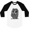 owl on athletic 3/4 Sleeve Shirt