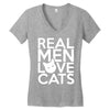 real men love cats (4) Women's V-Neck T-Shirt