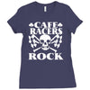 biker t shirt cafe racers ton up boys rockers greasers rock &amp; roll Ladies Fitted T-Shirt
