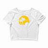 beach silhouette birds sand sunset Crop Top