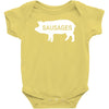 pig sausages funny Baby Bodysuit