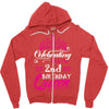 Celebrating With the 2nd Birthday Queen Zipper Hoodie