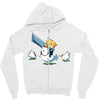mighty hero atop a chicken Zipper Hoodie